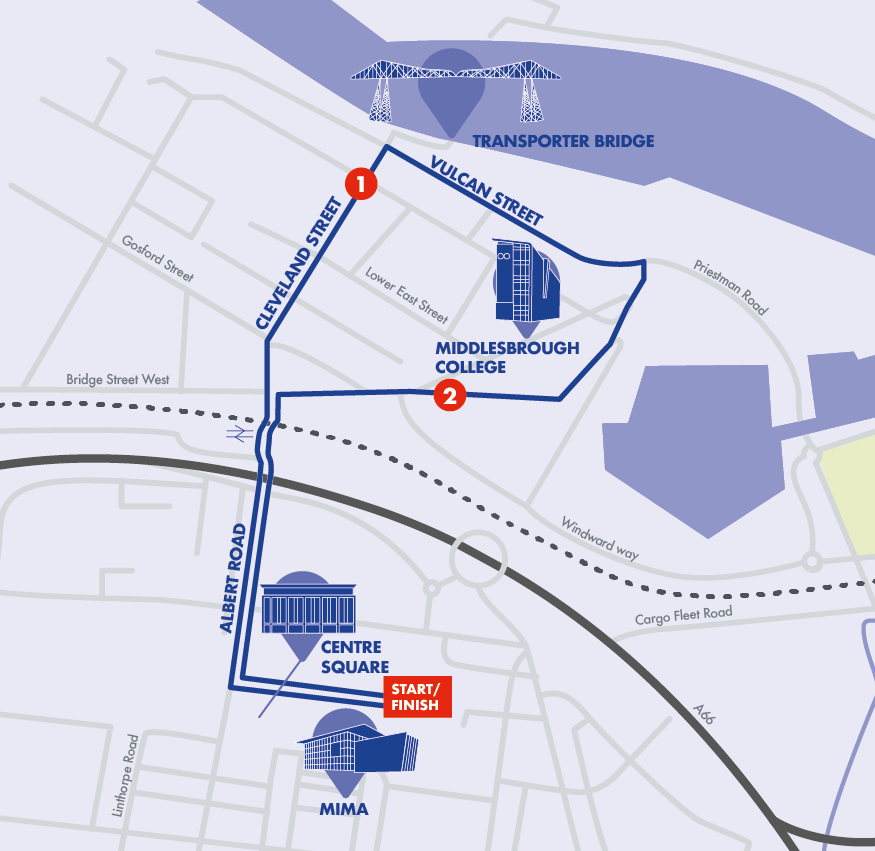 Middlesbrough fun run route map